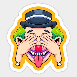 peek a boo clown Sticker
